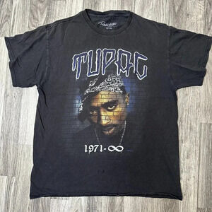 Bravado Tupac 1971 - Infinity Black Shirt Hip Hop Rap Size Large AS IS